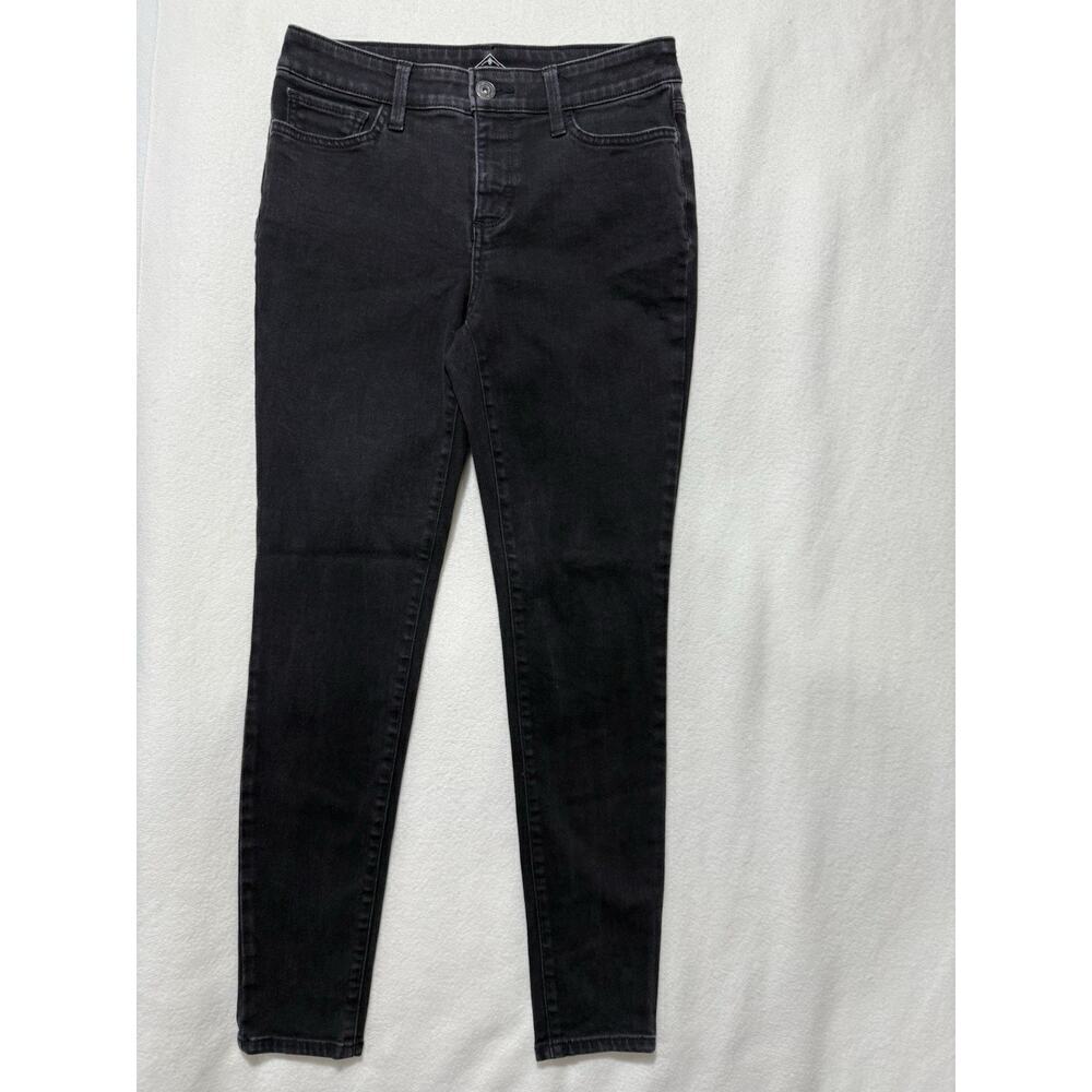 St Johns Bay Womens Mid Rise Size 4 Skinny Fit Black Jeans